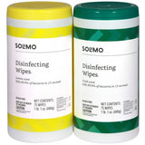 Solimo Disinfecting Wipes, Lemon Scent & Fresh Scent 75 Wipes Each (Pack of 2)